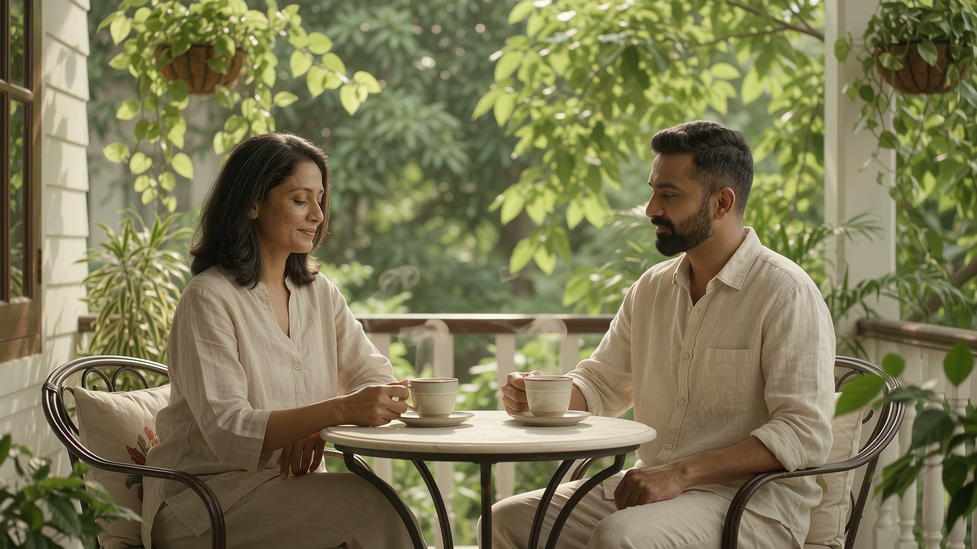 Couple sharing coffee